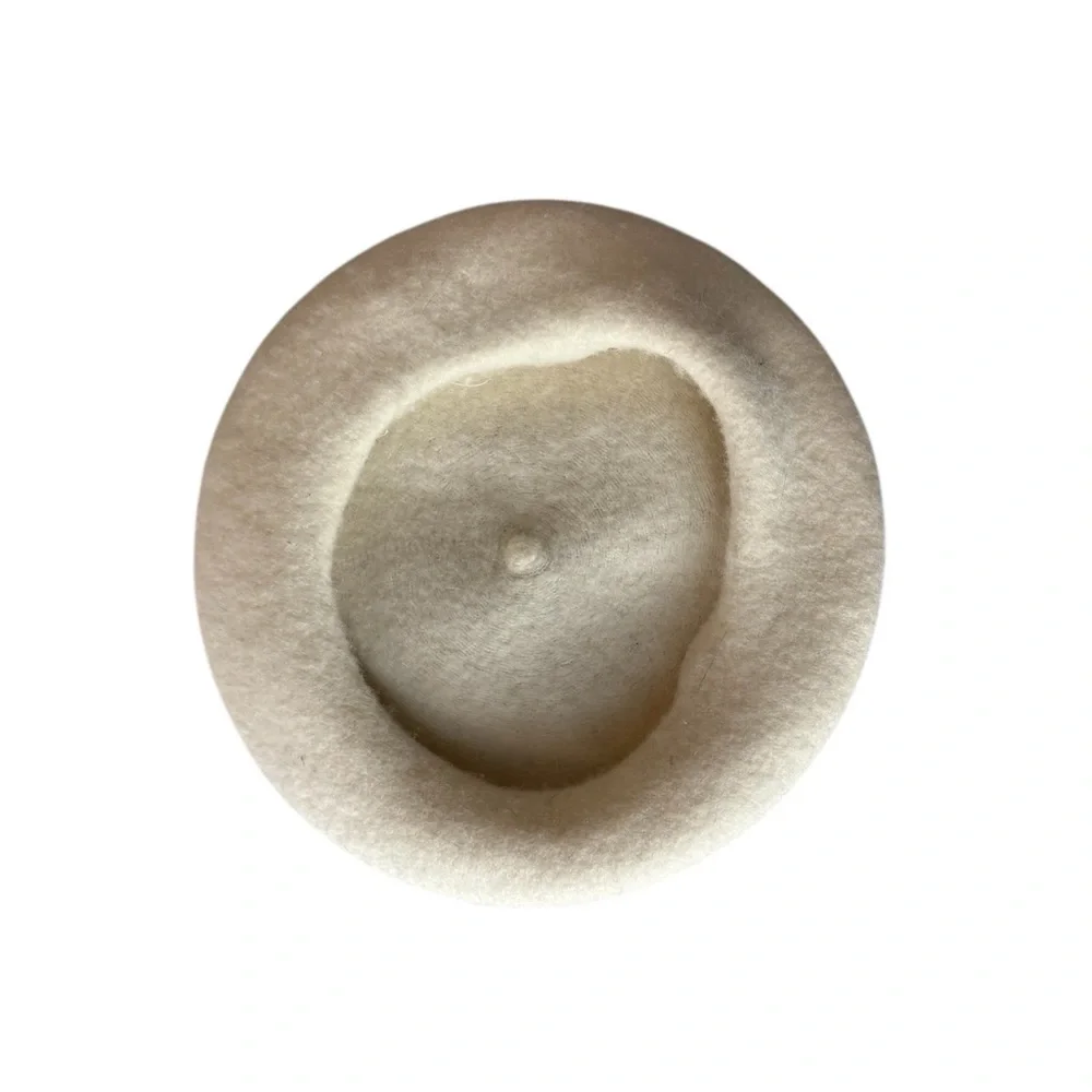 Wool Blend Ivory Beret Hat One Size Parisian French Girl Quiet Luxury Minimalist